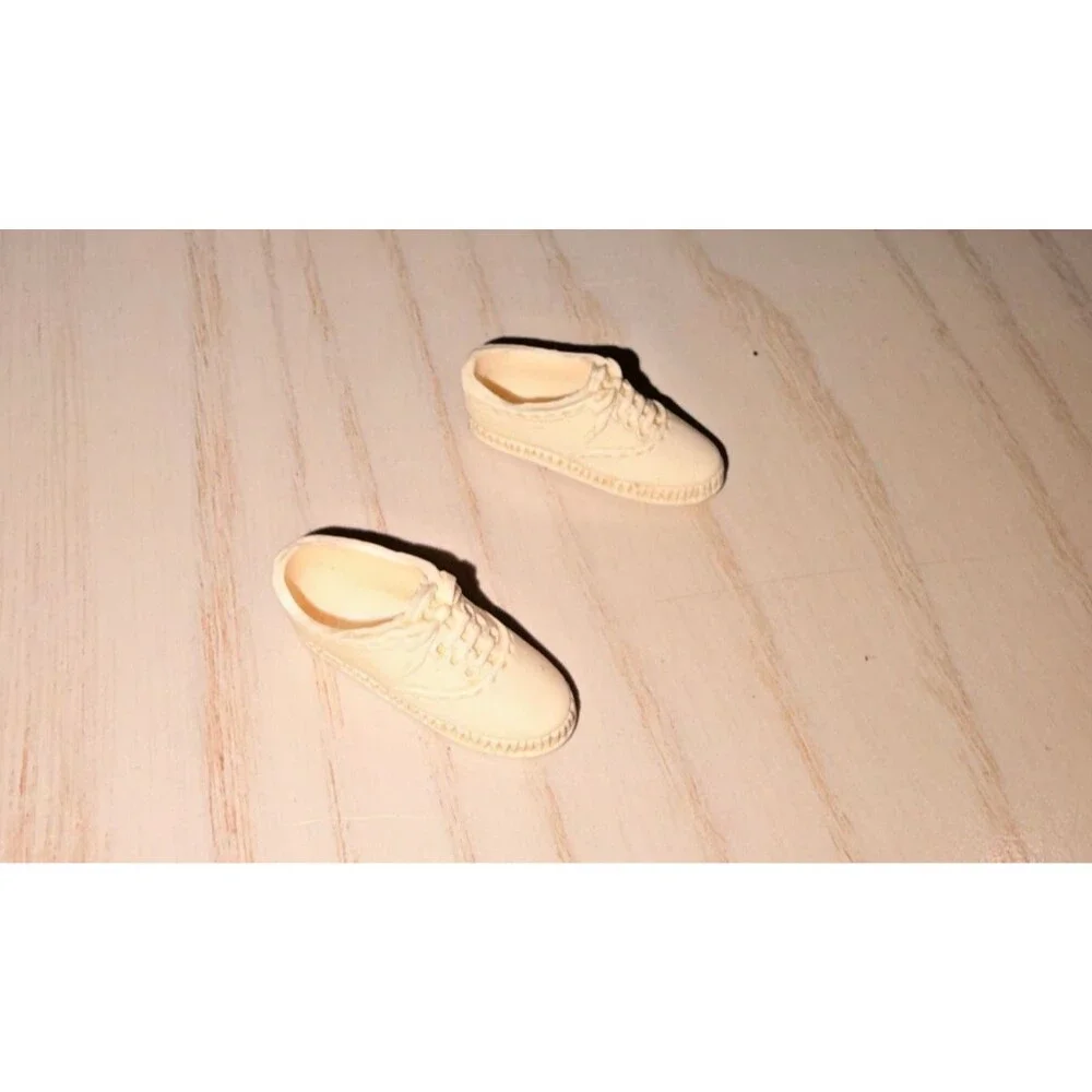 Vintage Barbie Francie Doll Shoes White Oxford Lace Up Tennis Japan 1960s